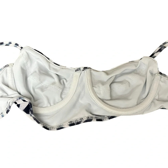 NORMA KAMALI X Underwire Bikini Top Blue White Chevron Strappy Outdoor Beach XXS - Picture 6 of 9